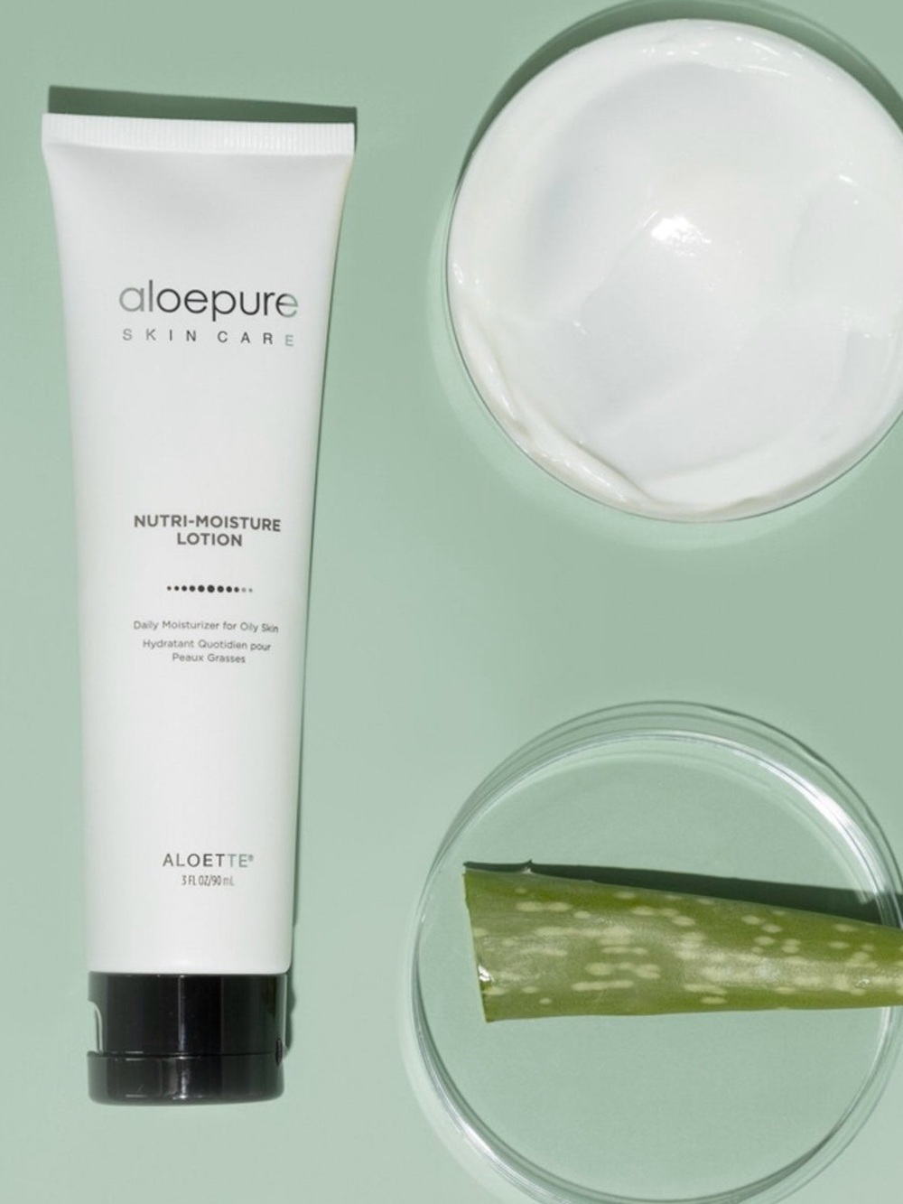 Aloette Aloepure Nurti-Moisture Lotion Daily Moisturizer for Oily Skin, 3 fl oz